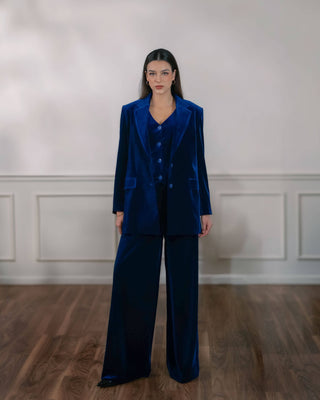 Oversized Majestic Blue Blazer - Atelier de La Hang